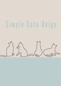 Simple cats Blue Beige
