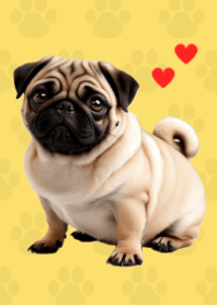 Fawn Pug Theme. Yellow 01