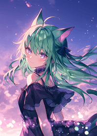 星空の下の森猫美人❤
