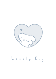 小狗和心 / blue gray white