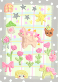 Pony and Roses - white