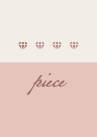 粉色米色 <鑽石>