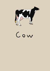 ベージュ牛と牛乳