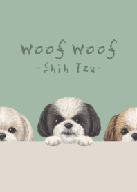 Woof Woof - Shih Tzu - DUSTY GREEN