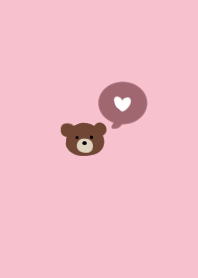 Pink beige and bear. heart.