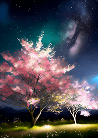 Beautiful night cherry blossoms#2250