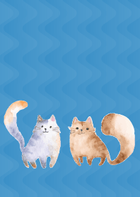 Spacey Cats2 on blue