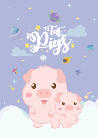 หมูอ้วน เบบี๋ กาแล็กซี สีม่วง