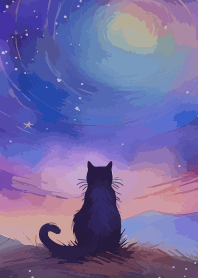 Scenery seen by cats on purple