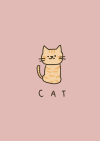 Cute cat and pink beige