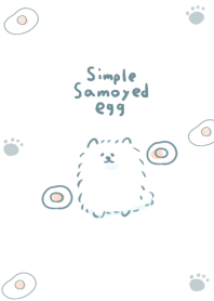 simple Samoyed fried egg white blue.