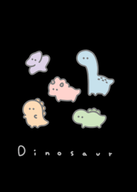 Kawaii Dinosaurs 24/black color