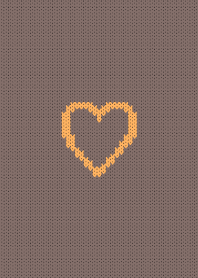 ORANGE Heart BROWN Knit.