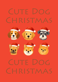 可愛狗狗聖誕節-橘色