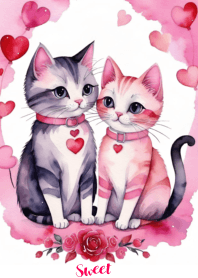 cat couple on valentine's day2