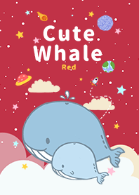 misty cat-Cute whale Galaxy red