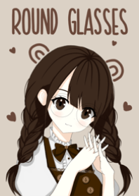 round glasses (brown)