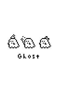 ドット絵おばけ。白と黒