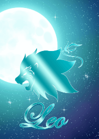 Leo Clover Moon right blue