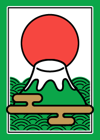 Simple / Mt.Fuji / Green x Red