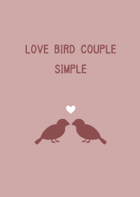 Bird couple simple dull pink pair