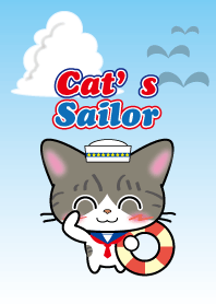 Cat's sailor Theme silver tabby cat #pop