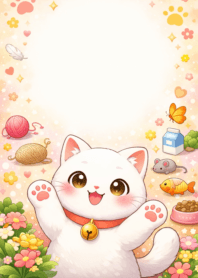 White cats bring good luck fortune. 3_44