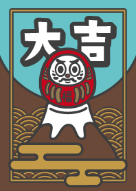 Daruma on MT.FUJI / Brown x Mint x Gold