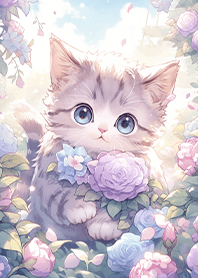 花園裡的可愛虎斑貓❤️