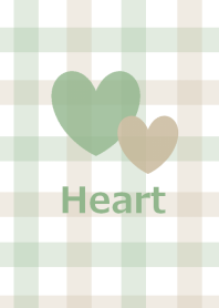 Beige and moss green heart from japan