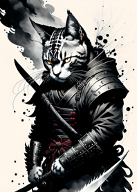 Ink wash cat samurai 6b3cd4