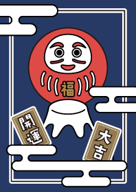 Lucky DARUMA. Mt.Fuji / POP / Navy ver.