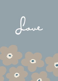 in bloom, flower k / dusty blue