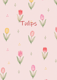 Colorful Tulips01 red & beige JP