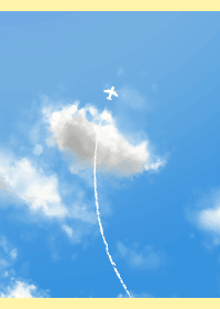 Blue sky and airplane on LY