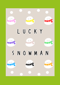 NINE LUCKY SNOWMEN-SNOWMAN-LEAF GREENj