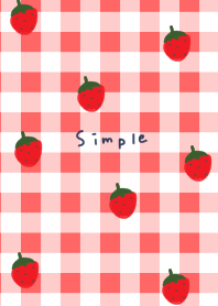 Cute check pattern and strawberries.