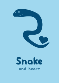 Snake & heart sky blue