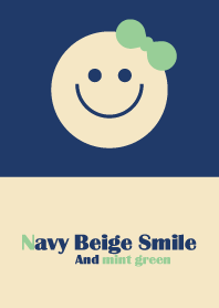 Navy Beige Smile And mint green