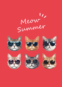 Sunglasses Meow(bright red)