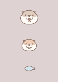 Otters and fish (Pinkbeige ver.)