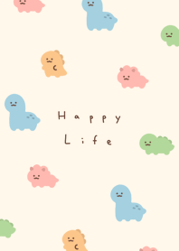 Smile Dinosaurs(NLP)/pink green beige.