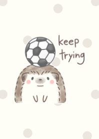 Hedgehog and Soccer -beige- dot