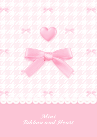 ミニ リボン&ハート HT ♥ ピンク 01