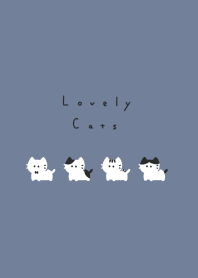 Small Cats (no line)/ gray blue WH