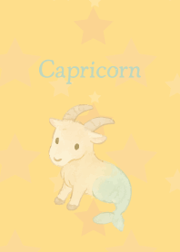Cute Capricorn on brown & yellow