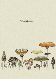Many mushrooms in brown color.