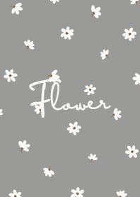 petite flower w - dim grey