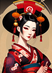 Geisha em kimono de sakura 25Bfq