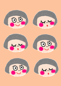 (Cute bob haircut girl x(orenge) )